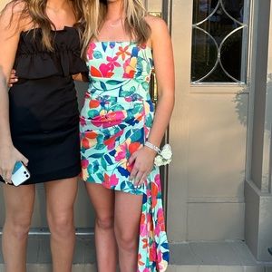 Strapless floral dress!